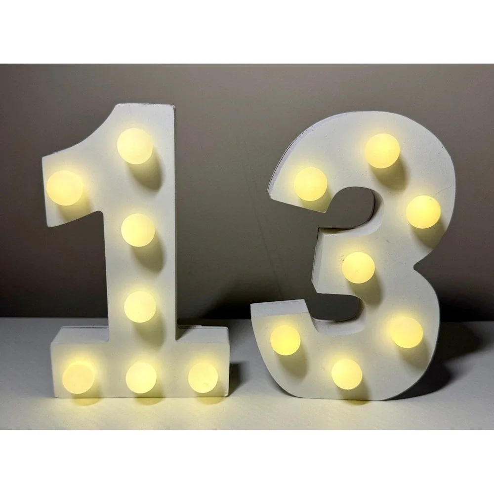 Marquee Light Up Number 13 White 6.25